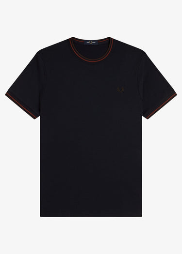 Fred Perry T-shirts Twin tipped t-shirt - navy brandy rich brown