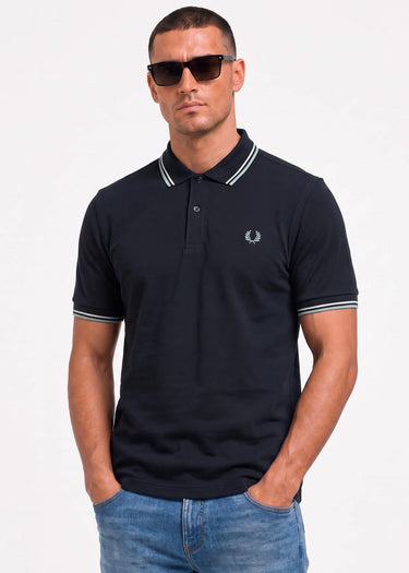 Fred Perry Polo's Twin tipped polo - navy ecru silver blue