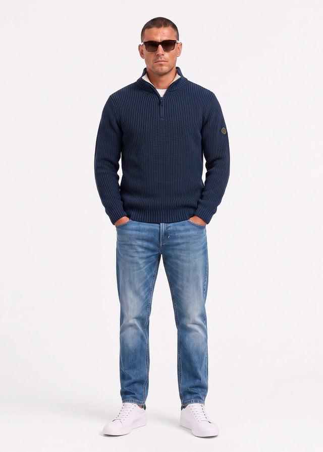 Henri Lloyd Sweaters Golant quarter zip ribbed knit - navy