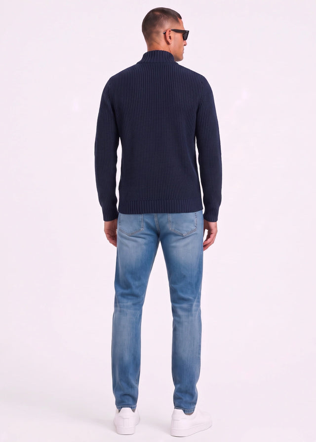 Henri Lloyd Sweaters Golant quarter zip ribbed knit - navy