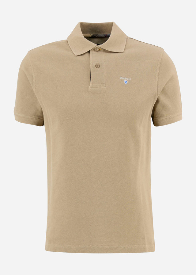 Barbour Polos Barbour tartan pique polo shirt - washed stone dress