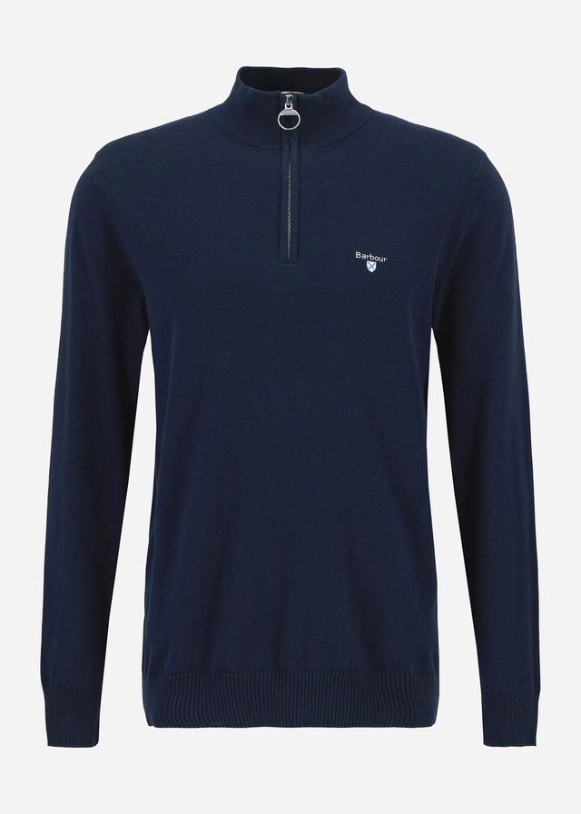 Barbour Sweaters Barbour lingwood compact cotton half zip sweater - navy