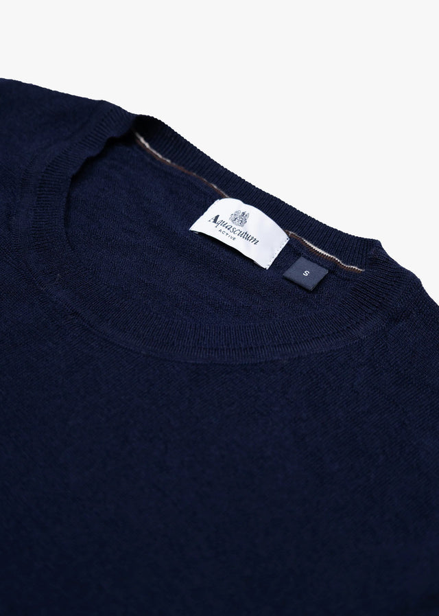 Aquascutum Sweaters Merino wool active patch - navy