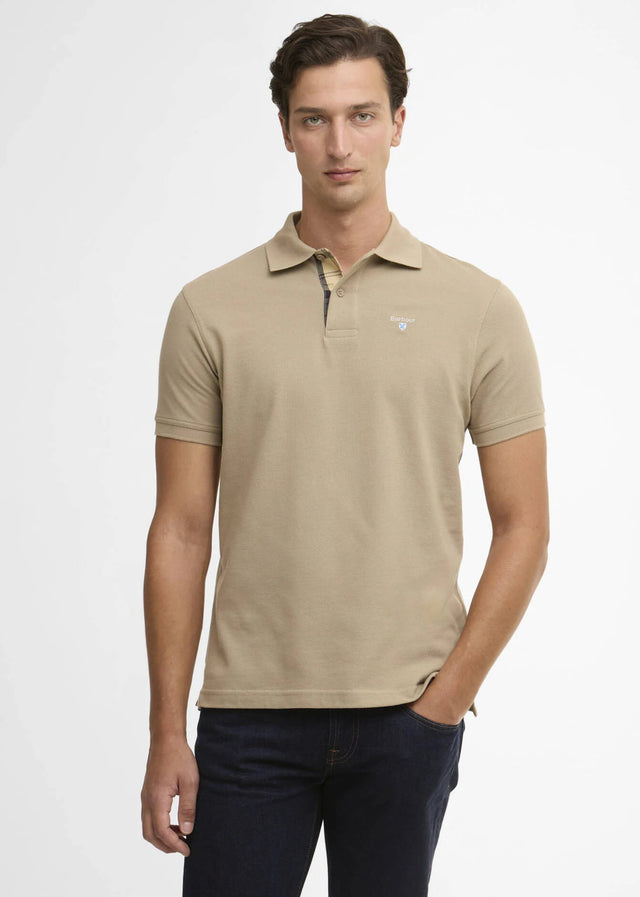 Barbour Polos Barbour tartan pique polo shirt - washed stone dress