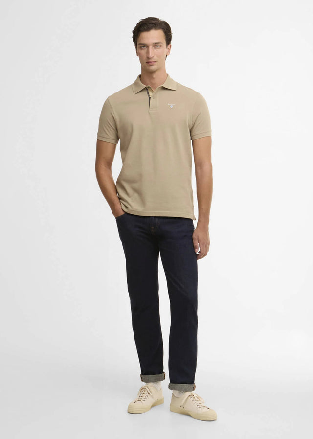 Barbour Polos Barbour tartan pique polo shirt - washed stone dress