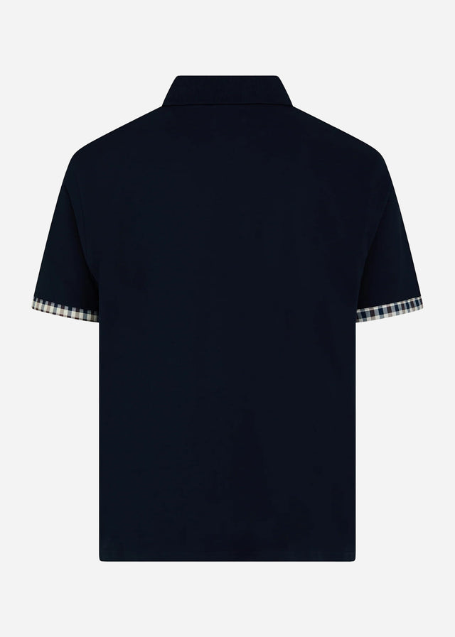 Aquascutum Polos Cc stretch piqué sleeve polo - navy