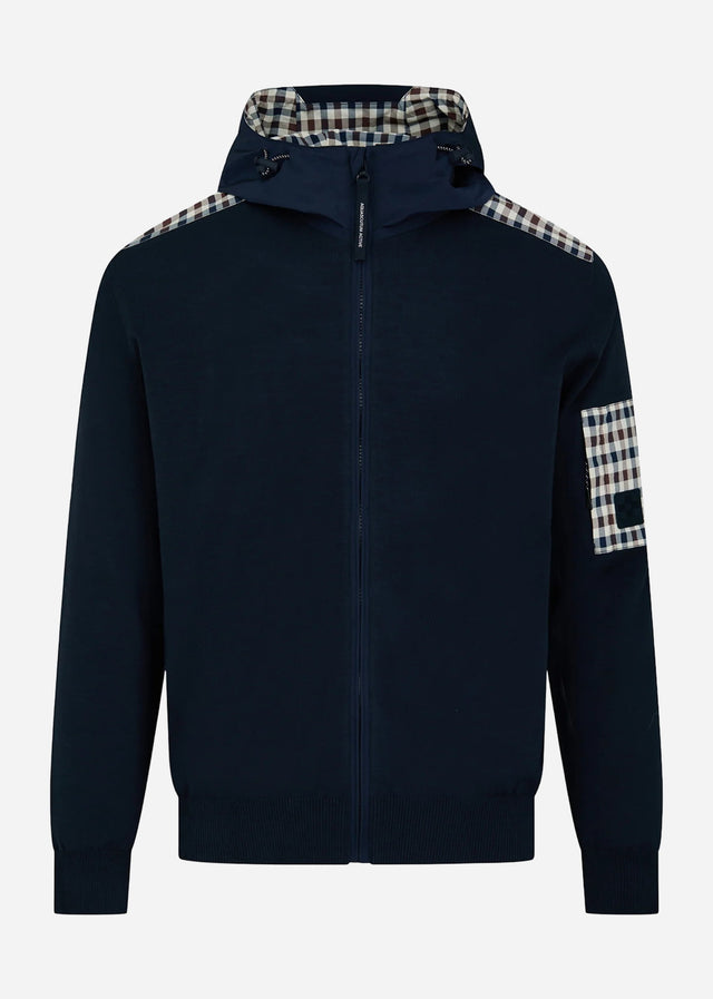Aquascutum Cardigans Lamina pocket fz hoodie - navy