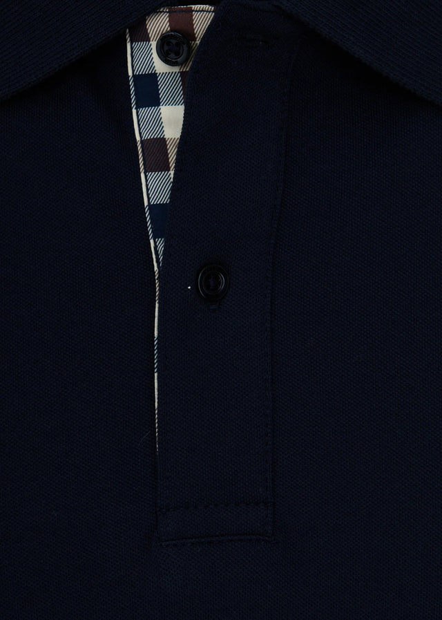 Aquascutum Polos Cc stretch piqué sleeve polo - navy