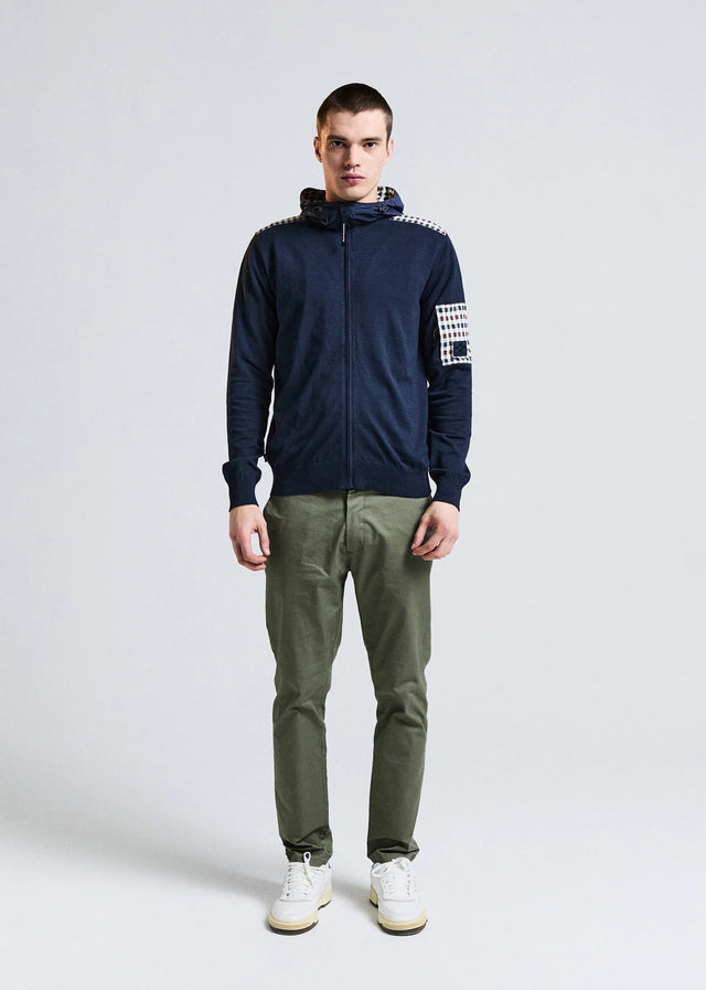 Aquascutum Cardigans Lamina pocket fz hoodie - navy