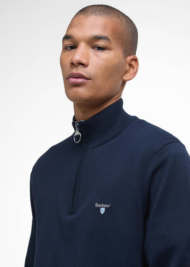 Barbour Sweaters Barbour lingwood compact cotton half zip sweater - navy