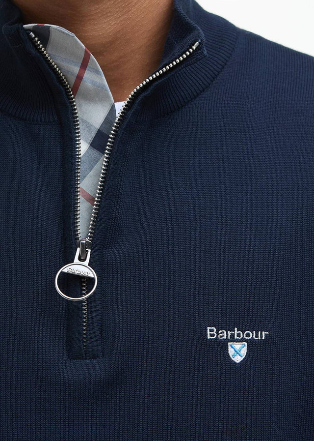 Barbour Sweaters Barbour lingwood compact cotton half zip sweater - navy
