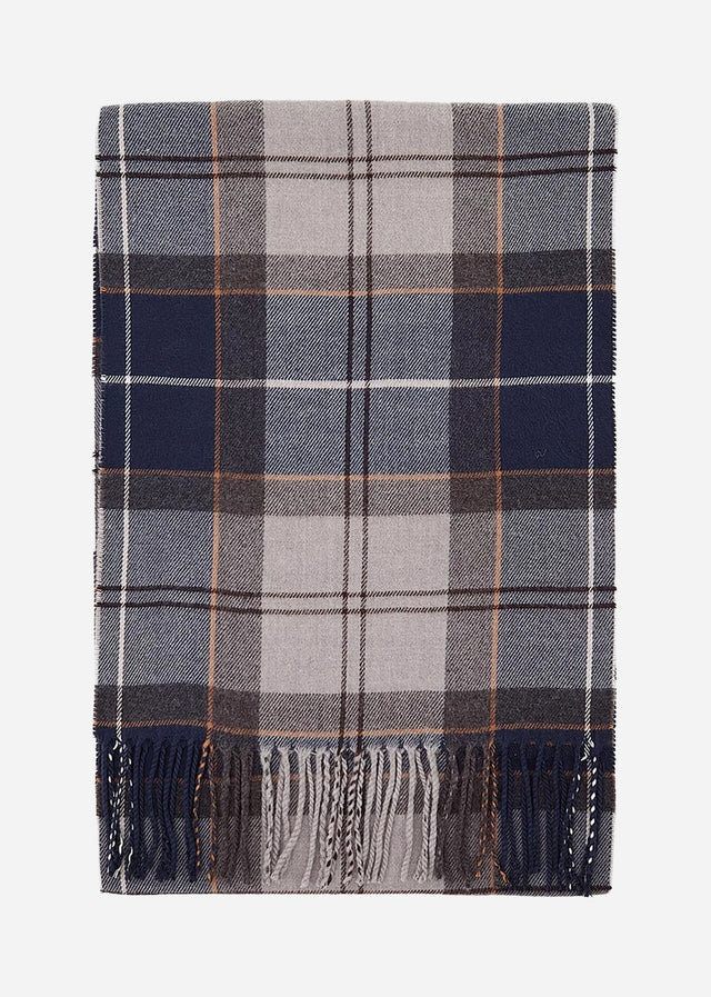 Barbour Scarves Galingale tartan scarf - grey midnight tartan