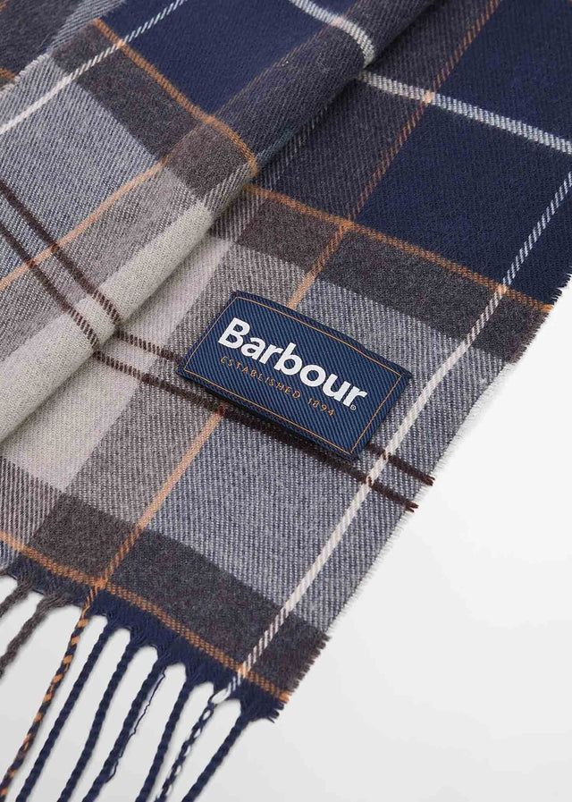 Barbour Scarves Galingale tartan scarf - grey midnight tartan