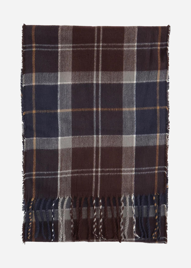 Barbour Scarves Swinton beanie and Galingale scarf gift set - midnight oak