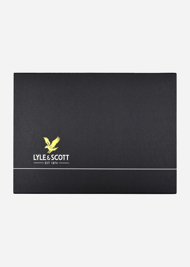 Lyle & Scott Sjaals Lambswool blend checked scarf and beanie gift set - argyle teal
