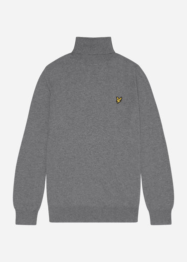 Lyle & Scott Truien Cotton merino turtleneck jumper - mid grey marl