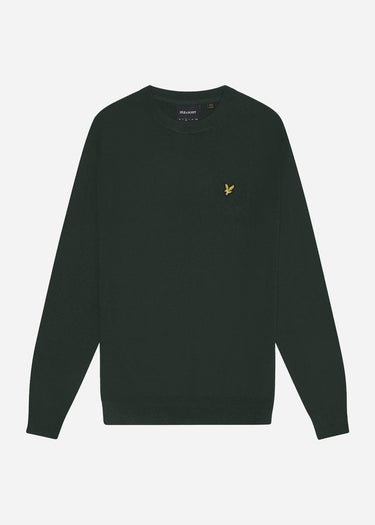 Lyle & Scott Truien Cotton merino crew neck jumper - argyle teal