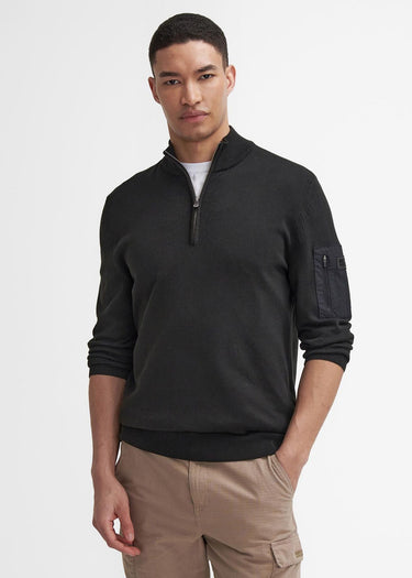 Barbour International Truien Blades cotton half zip jumper - black