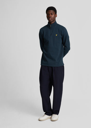 Lyle & Scott Truien Interlock quarter zip - dark navy