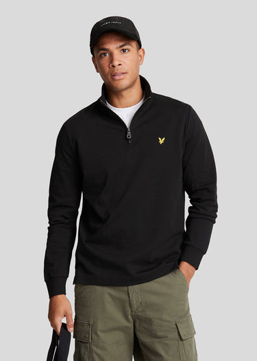 Lyle & Scott Truien Interlock quarter zip - jet black