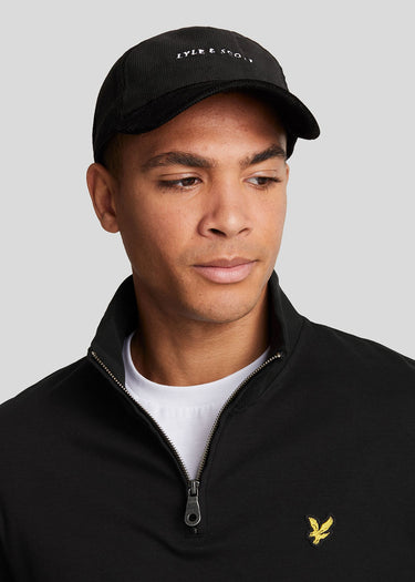 Lyle & Scott Truien Interlock quarter zip - jet black
