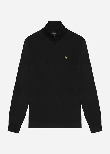 Lyle & Scott Truien Interlock quarter zip - jet black
