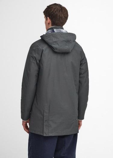 Barbour Jassen Chelsea waterproof mac - charcoal blue granite tartan