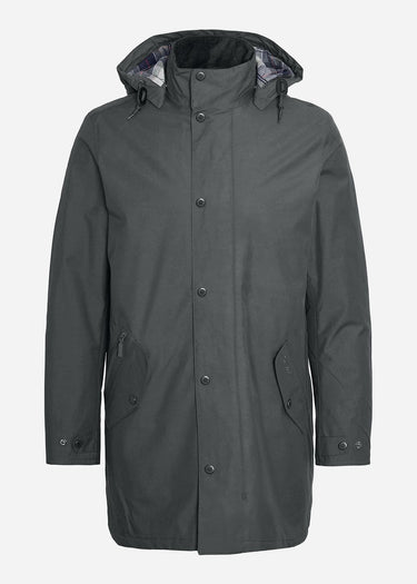 Barbour Jassen Chelsea waterproof mac - charcoal blue granite tartan