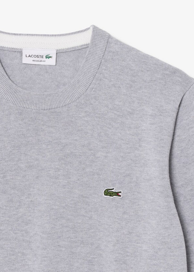 Lacoste Sweaters Regular fit crew neck sweater - silver chine
