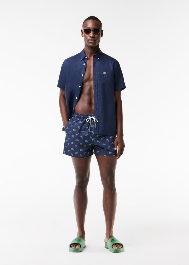 Lacoste Swimwear Swimming trunks all over print - navy blue multico
