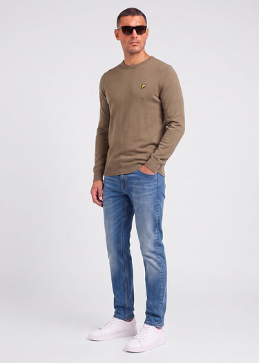 Lyle & Scott Truien Cotton merino crew neck jumper - khaki ash