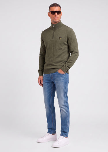 Lyle & Scott Truien Polyblend quarter zip jumper - journey olive