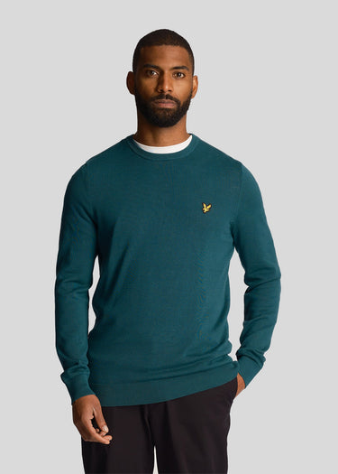 Lyle & Scott Truien Cotton crew neck jumper - malachite green