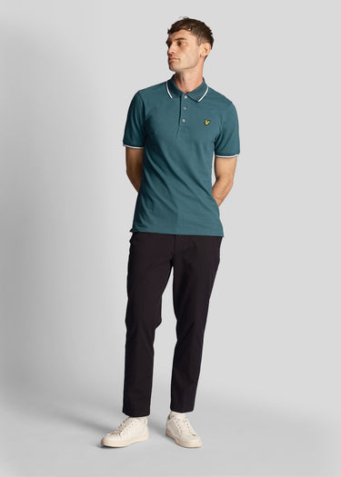 Lyle & Scott Polo's Tipped polo shirt - malachite green white