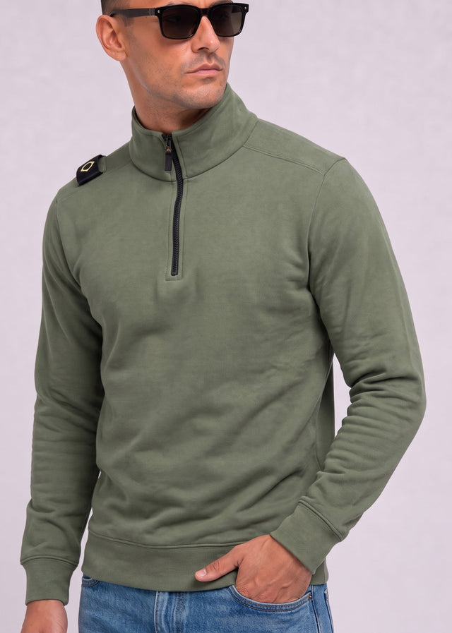 MA.Strum Sweaters Training quarter zip sweatshirt - bronze green