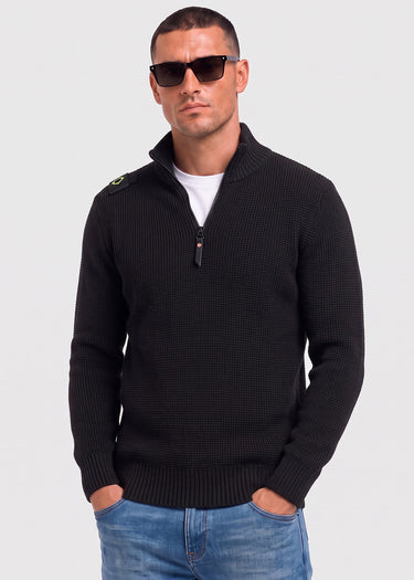 MA.Strum Truien Sarl quarter zip sweater - black