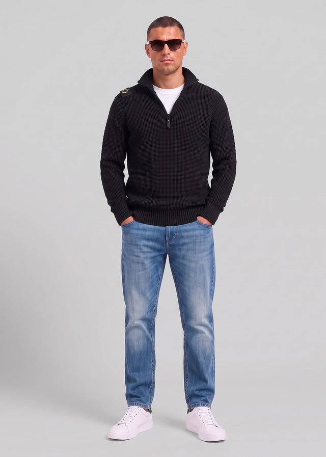 MA.Strum Sweaters Sarl quarter zip sweater - black