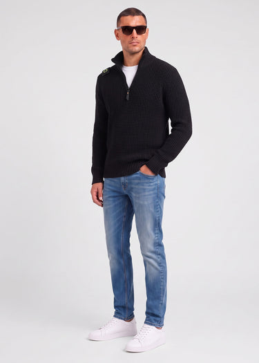 MA.Strum Truien Sarl quarter zip sweater - black