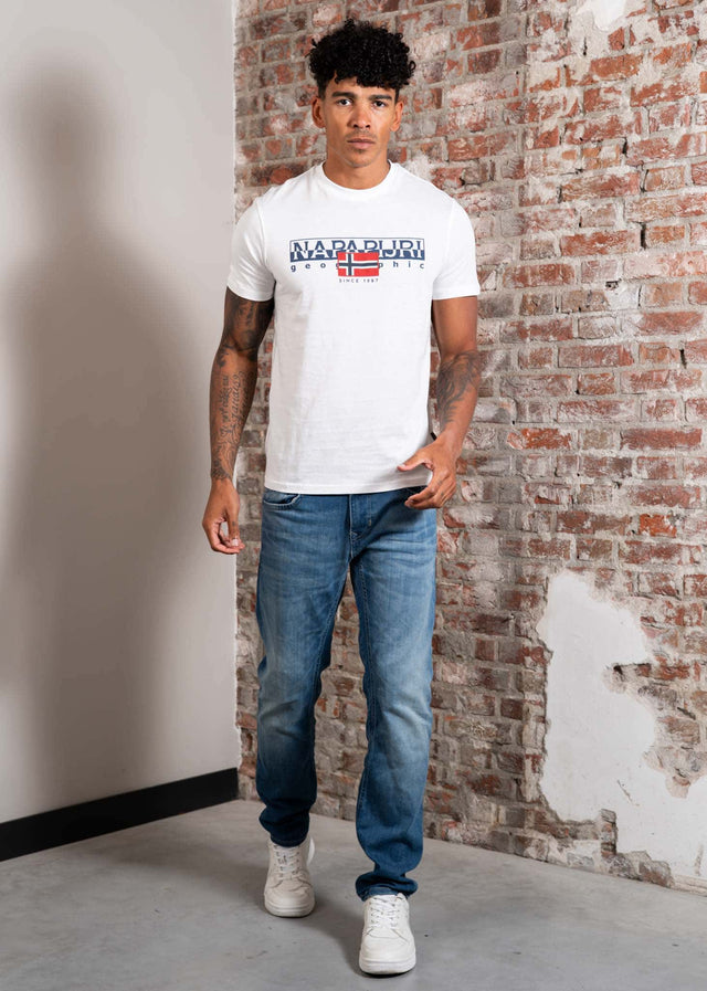 Napapijri T-shirts Aylmer t-shirt - bright white