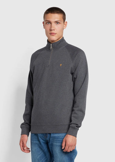 Farah Truien Sweatshirt jim 1/4 zip - farah grey marl