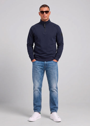 Marshall Artist Truien Siren quarter zip sweat - navy