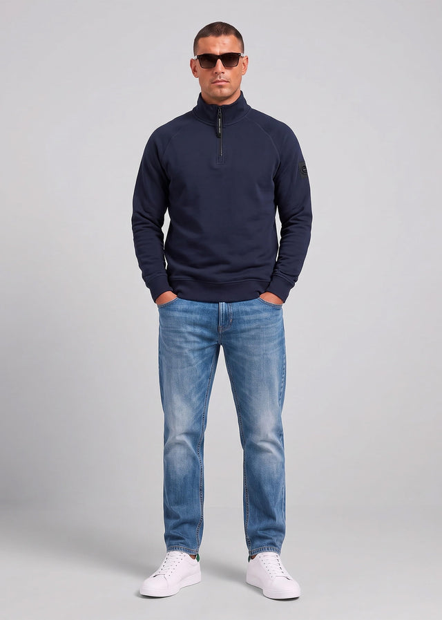 Marshall Artist Sweaters Siren quarter zip sweat - navy