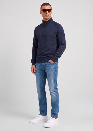 Marshall Artist Truien Siren quarter zip sweat - navy