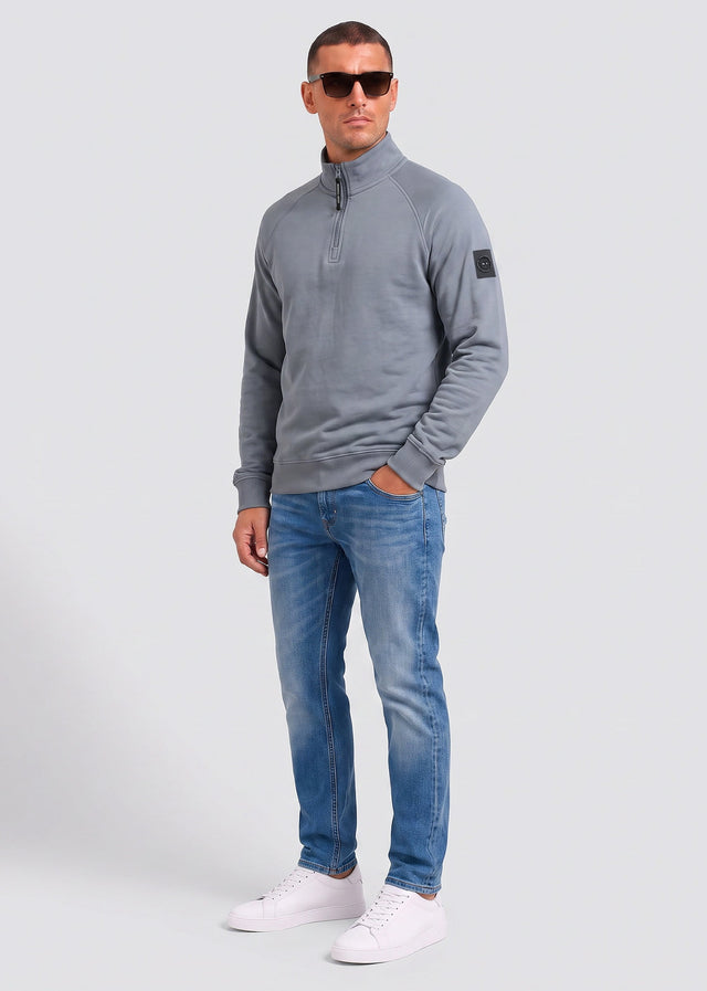 Marshall Artist Sweaters Siren quarter zip sweat - storm grey
