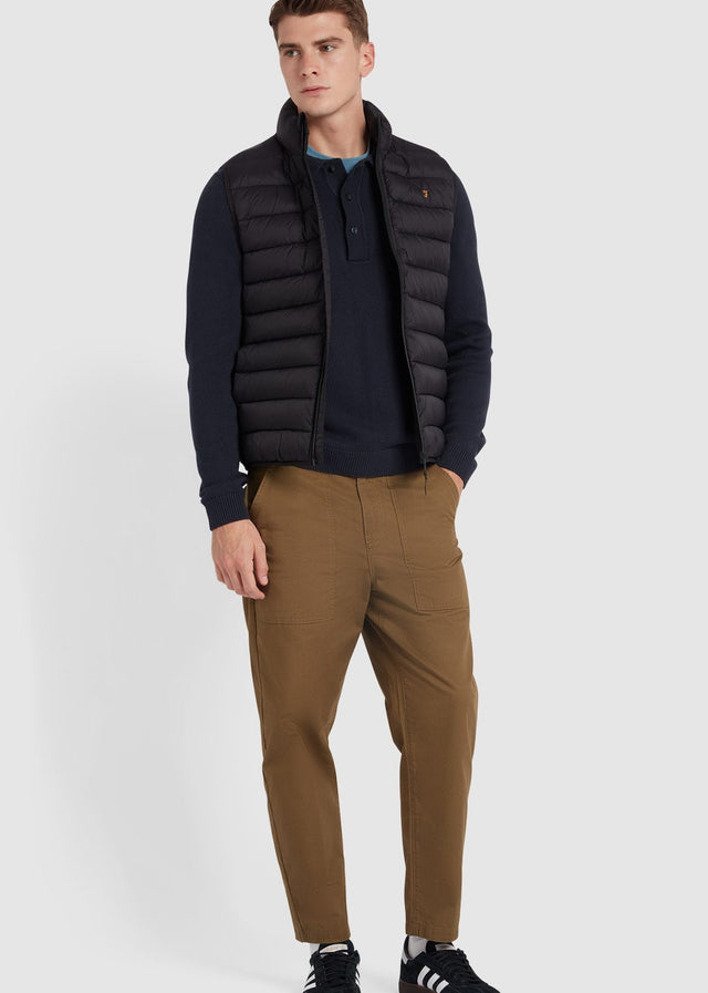 Farah Sweaters Sweater hamlet knit ls polo - true navy