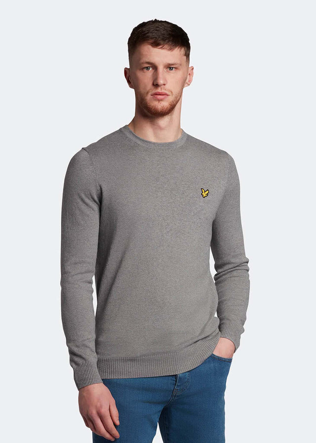 Lyle & Scott Sweaters Merino crew jumper - mid grey marl