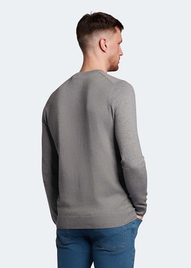 Lyle & Scott Truien Merino crew jumper - mid grey marl