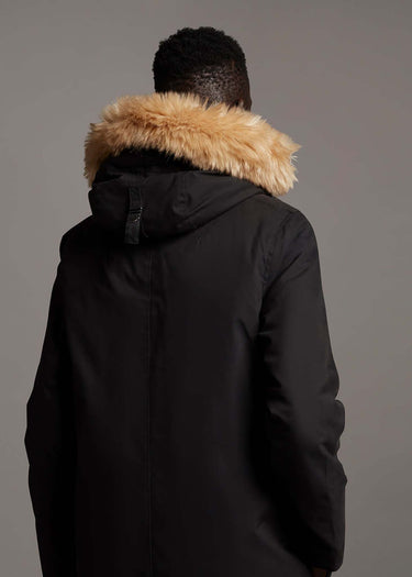 Lyle & Scott Jassen Winter weight micro fleece lined parka - jet black