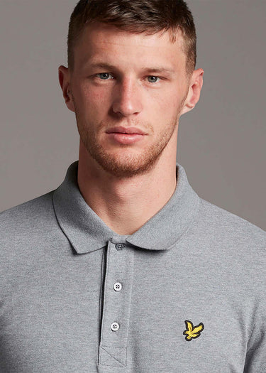 Lyle & Scott Longsleeve Polo's LS polo shirt - mid grey marl