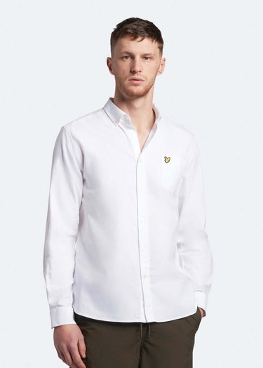Lyle & Scott Overhemden Light weight oxford shirt - white